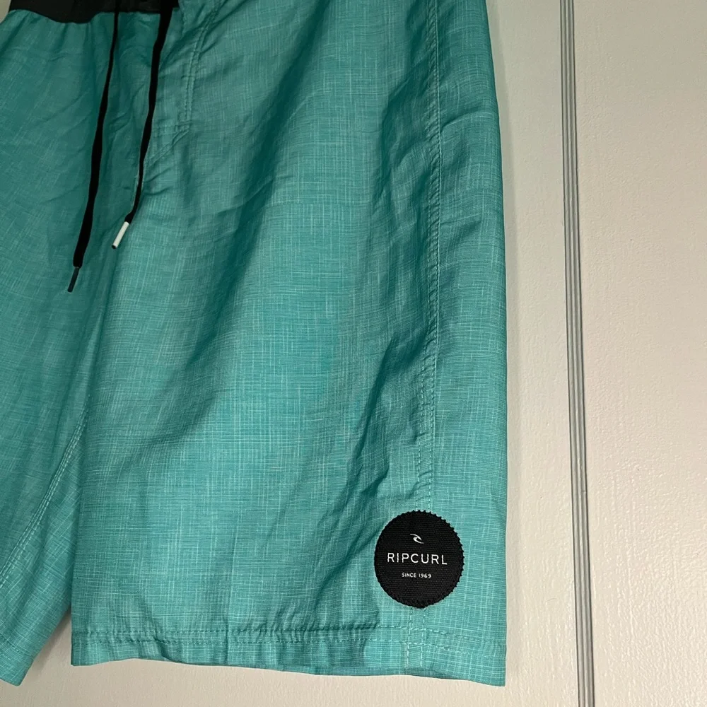 Rip Curl Board Shorts Mens 31 Teal Black Surf Swim Trunks